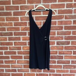 Vintage Y2K Taboo black halter faux wrap dress